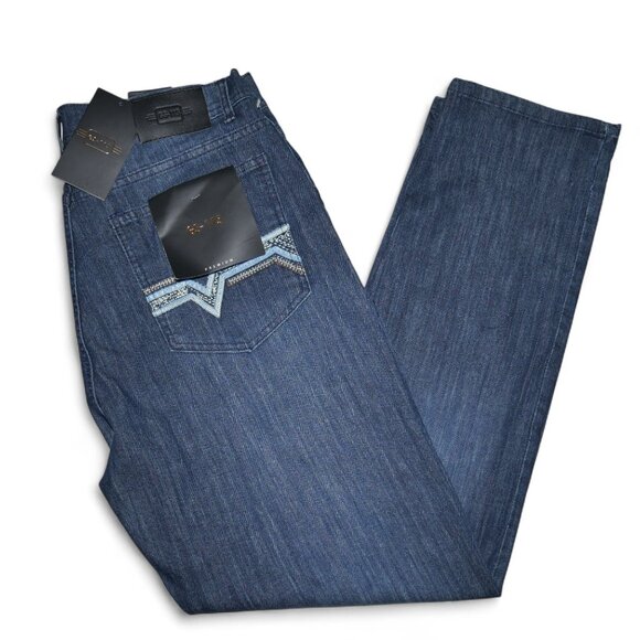 GS-115 Men's Size 36x32 Jeans Relaxed Fit Dark Rinse Thick Stitch Denim BKE NWT - Picture 9 of 9